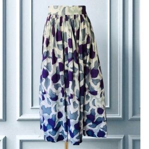 New! DRIES VAN NOTEN Runway Couture Cotton Print Full Skirt Size 40